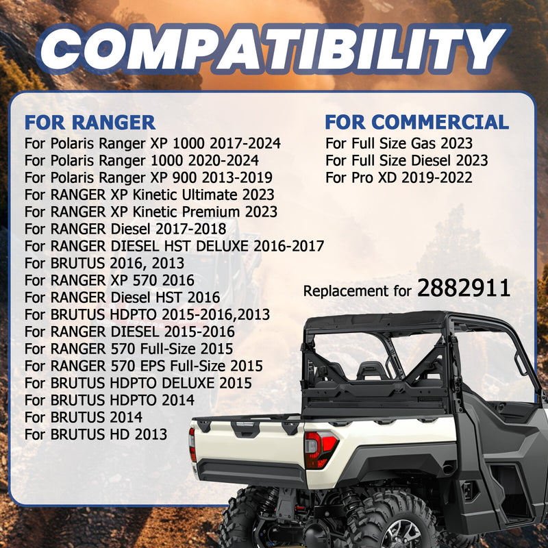 Black Hard Roof for Polaris Ranger XP 1000 900 570 Brutus 2013-2025 2882911