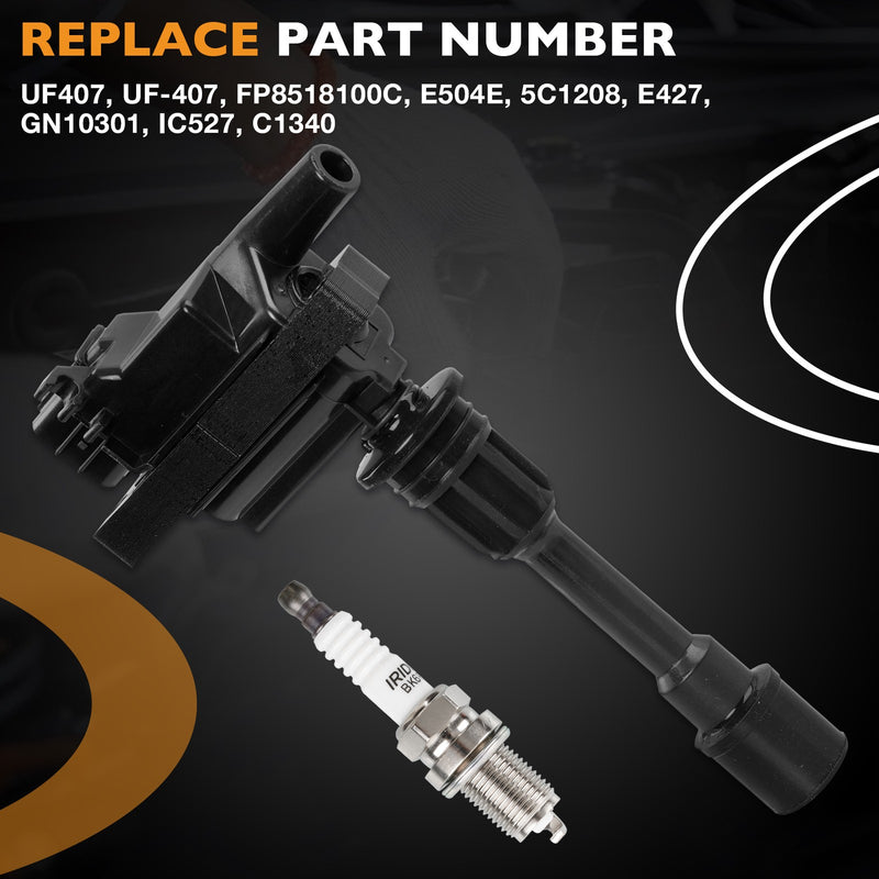 UF407 Ignition Coil Pack Spark Plug Wire Set for Mazda Protege 2.0L 01 05 2 Pack