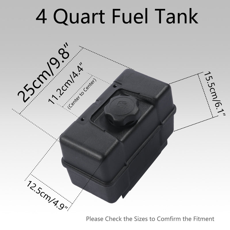 691993 4 Quart Plastic Fuel Tank with Cap Shut Off Valve for Briggs Stratt
