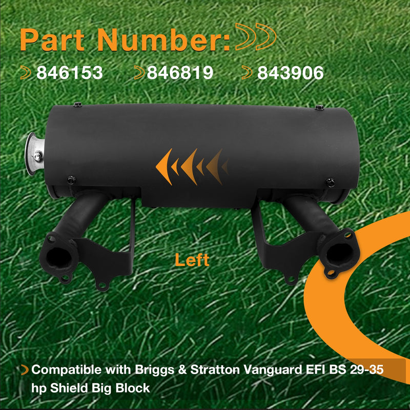 Muffler for Briggs and Stratton Vanguard EFI BS 29 to 35 hp Shield Big Block