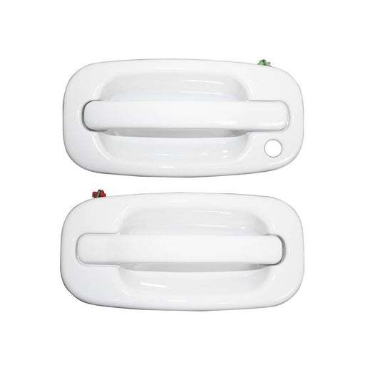 DURAFORCE Front Exterior Olympic White Painted Door Handle Set 1999 2007 for Silverado