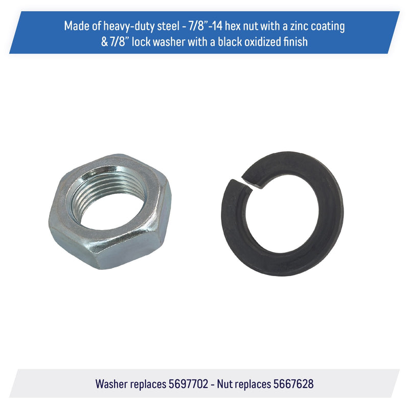 DURAFORCE 5697702 5667628 Pitman Arm Nut And Lock Washer For Steering Gear Box GM