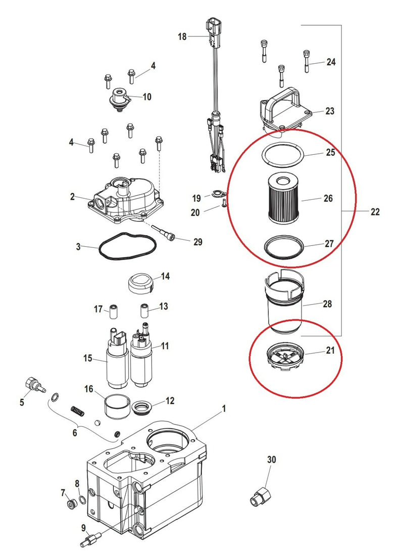 358M0093688 Fuel Filter Kit for MerCruiser 35866171A01 35892665 187977