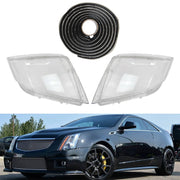 DURAFORCE Front Headlight Lens Clear Cover Glue for Cadillac CTS 2008 2013