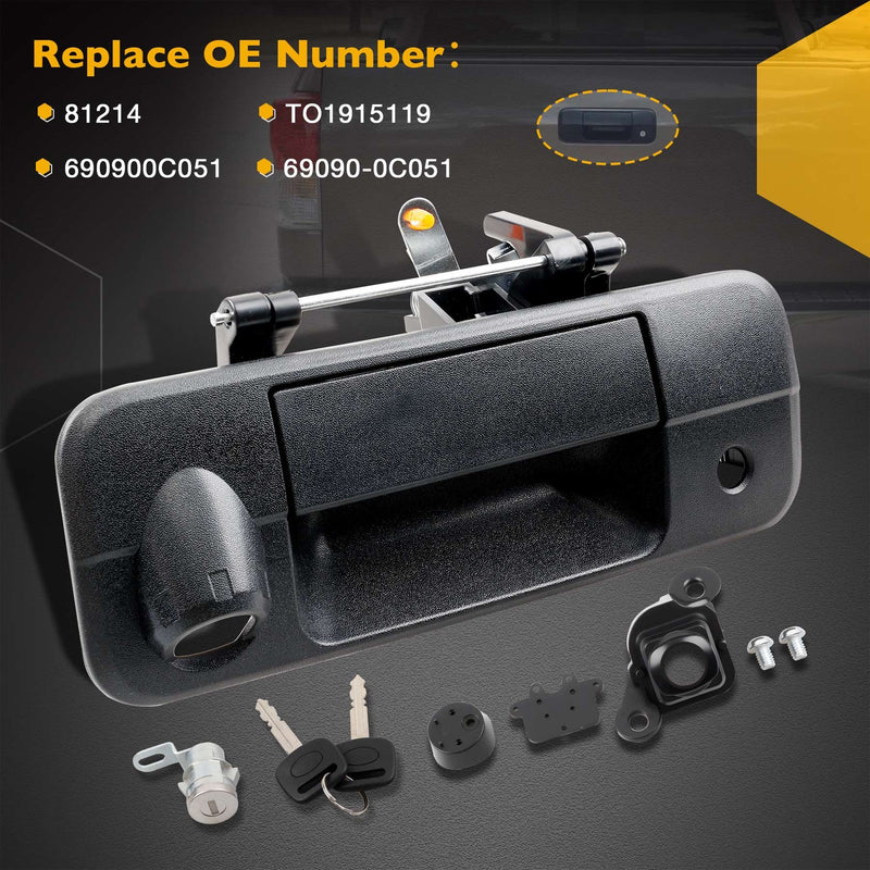 Tailgate Handle Latch Camera Hole Lock Cylinder Key for Toyota Tundra 07 13