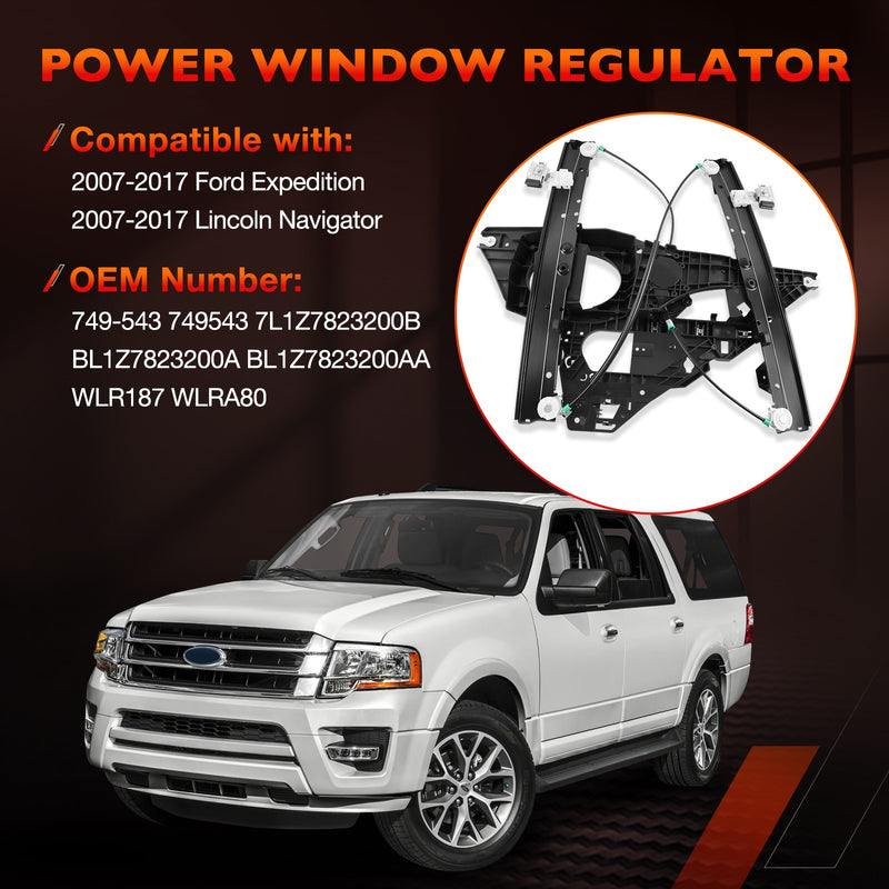 Power Window Regulator Front Passenger Side for Lincoln Ford Expedition 07 16