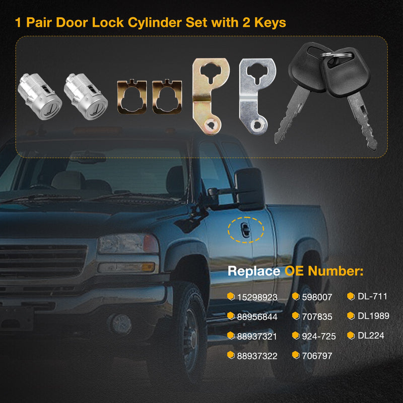 Door Handles With Lock Cylinder For Chevy Silverado GMC Sierra 1999 2007 4 Pack
