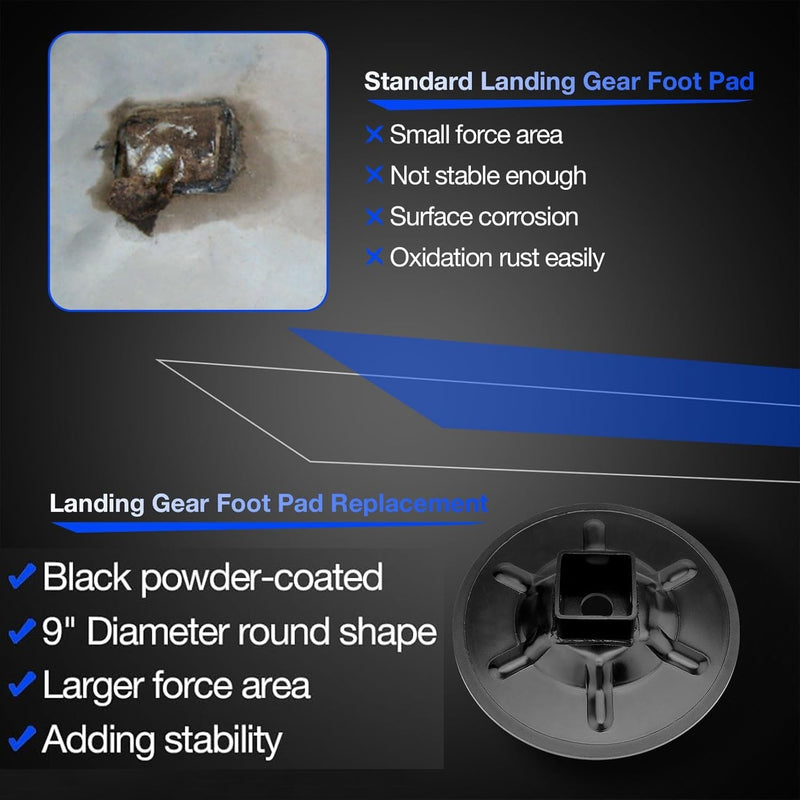 9in Diameter Rear Jack Foot Pad For 2in ID Square Tube LC Hall Effect Ground