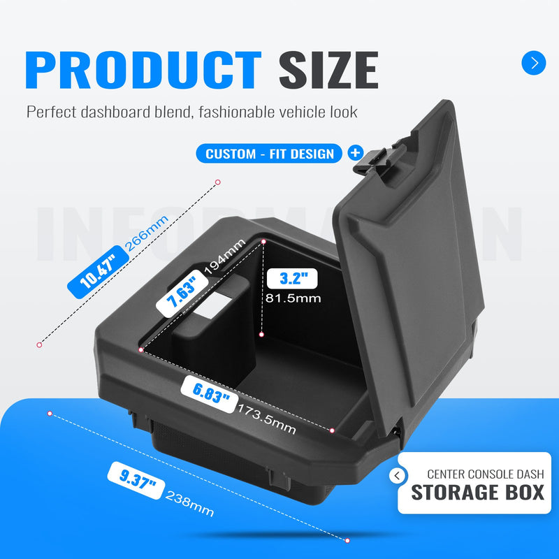 Center Console Dash Storage Box for 2020-2024 Polaris RZR PRO XP Turbo R Pro R