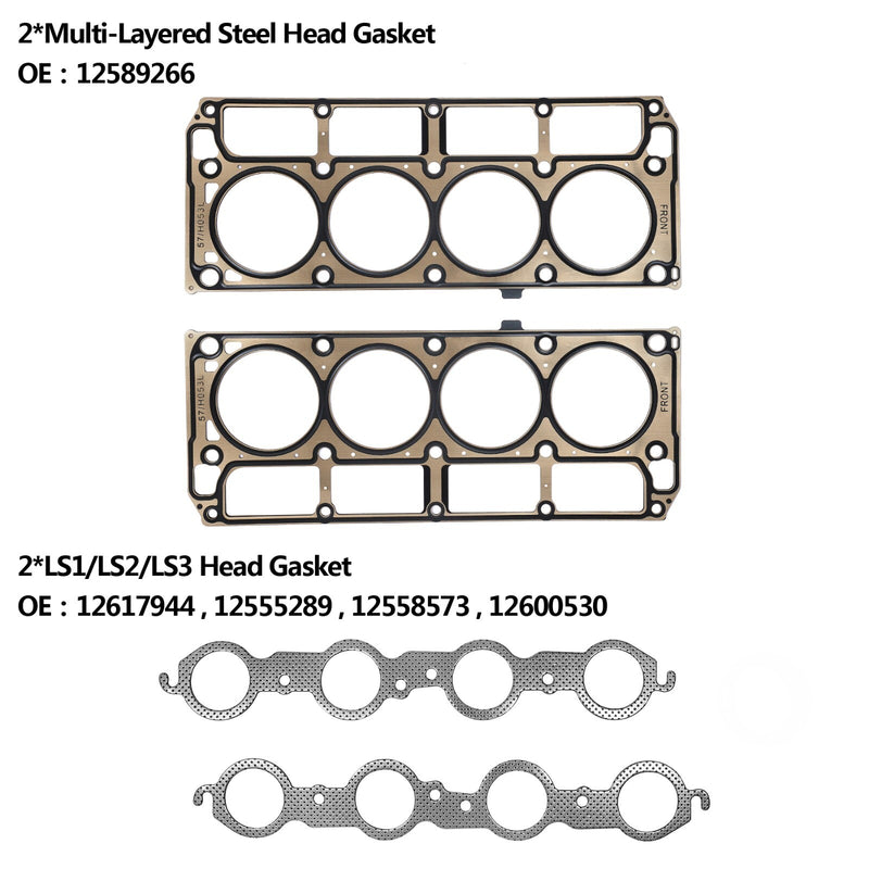 Head Full Gasket Set for Chevy Silverado 1500 Express GMC Sierra 5.3L 4.8L 02 11