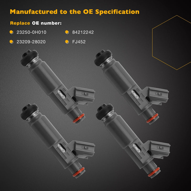 23250-0H010 Injector Set for 2002 2003 Toyota Solara Camry Highlander Rav4 4 Pack