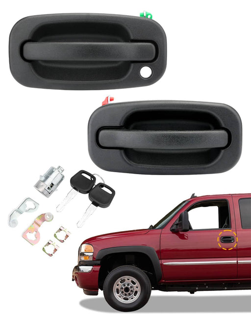 DURAFORCE Exterior Door Handles with Lock Cylinder & Keys for 1999 2007 Chevy GMC Cadillac