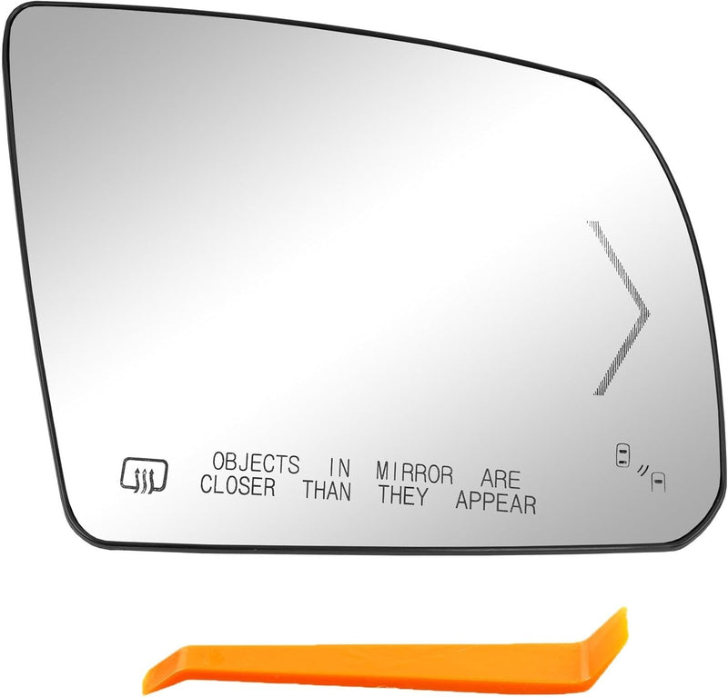 Passenger Side Heated Mirror Glass with BSM Signal for Toyota Tundra 2007 2020