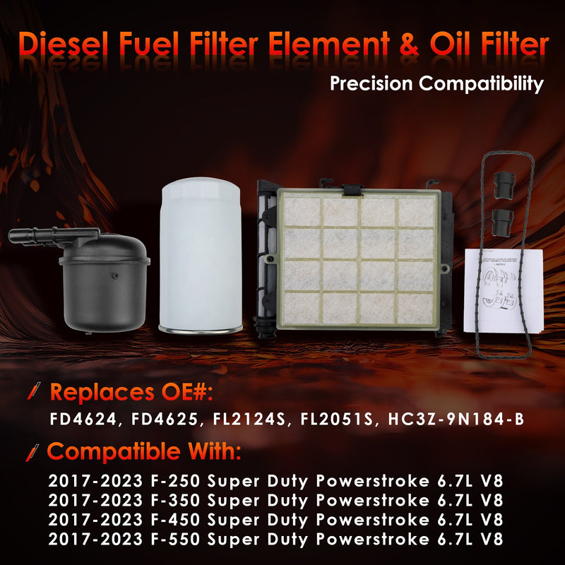 6.7 Diesel Fuel Oil Filter Kit for F250 F350 F450 F550 Super Duty 2017 2023