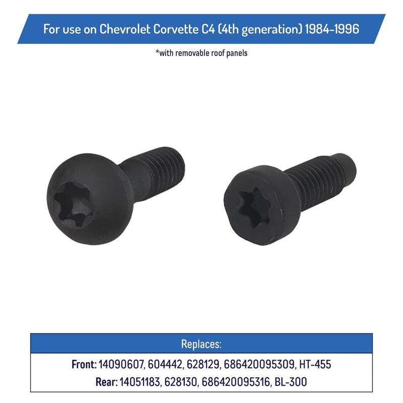 DURAFORCE Roof Top Panel Hold Down Bolts for Corvette C4 1984 1996 Front Rear