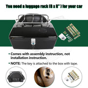 DURAFORCE Universal Motorcycle Tail Box Luggage Trunk w/ Top Rack For Harley Honda Cruiser