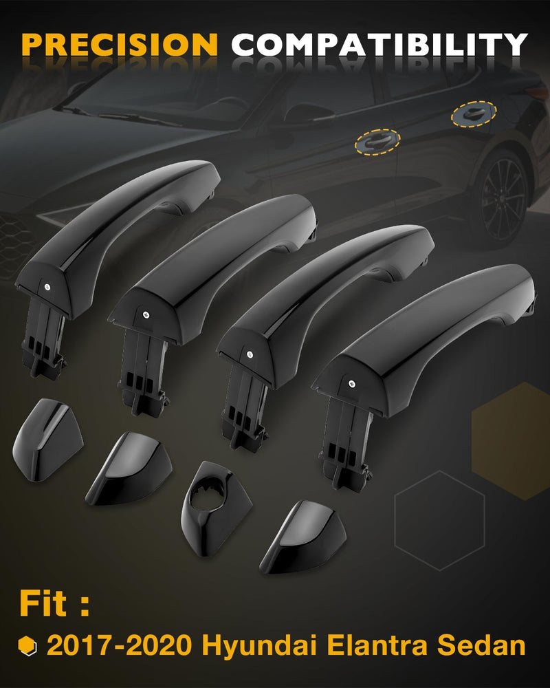 82651F2010 Black Outside Exterior Door Handle Kit For 2017-2020 Hyundai Elantra