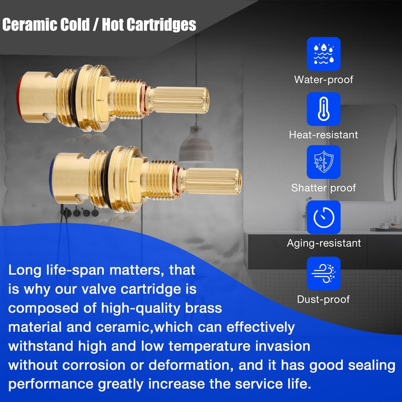 1 001 1 002 Brass Ceramic Valve Cartridge Set for Cold Hot Cartridges