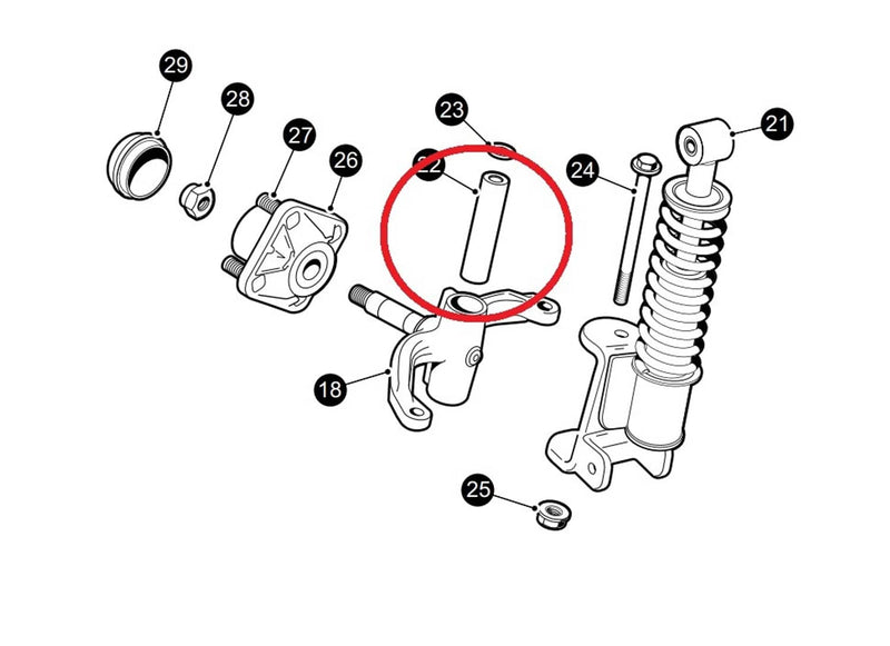 DURAFORCE King Pin Tube for Ezgo RXV Golf Cart 2009 Up Replaces 614034