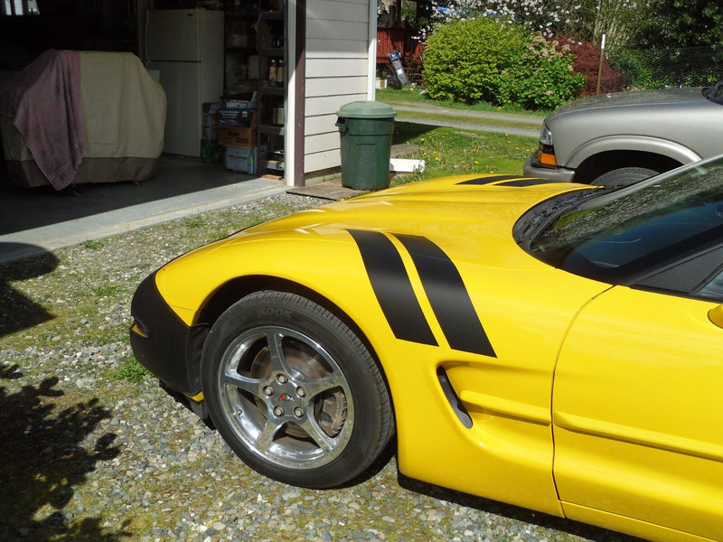 4 Inch Fender Hash Mark Stripe Decal Graphic Kit for Chevy Corvette C5 C6