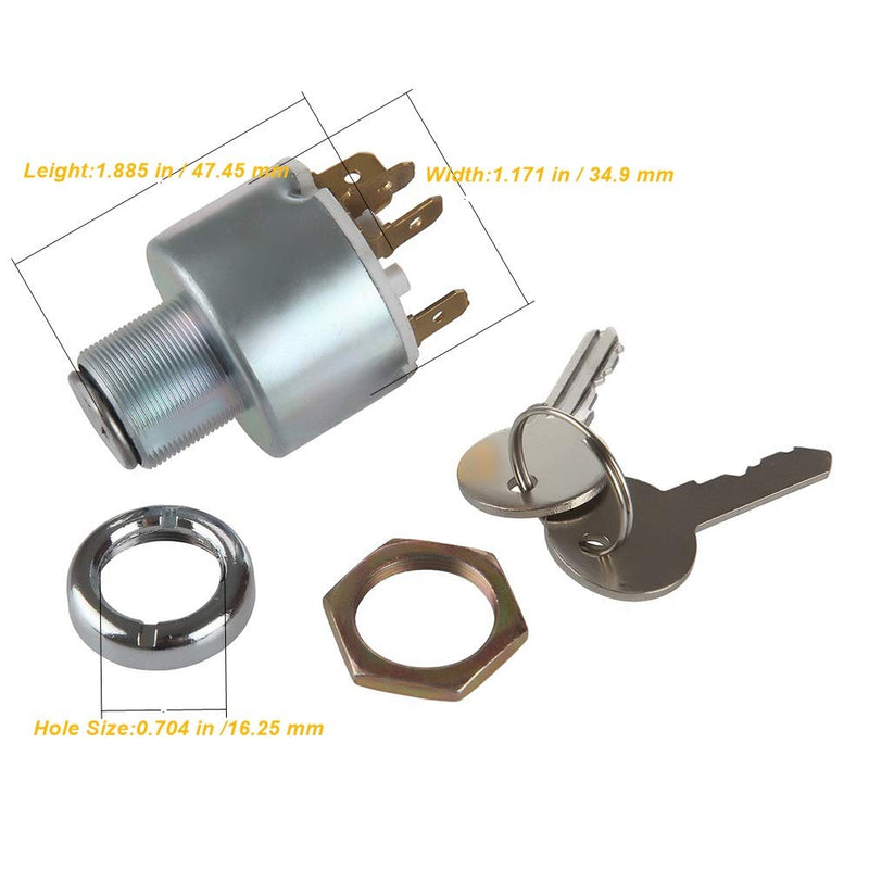 DURAFORCE Wire Ignition Starter Switch With 2 Keys 31973K4183 for Cars Motorcycles Boats