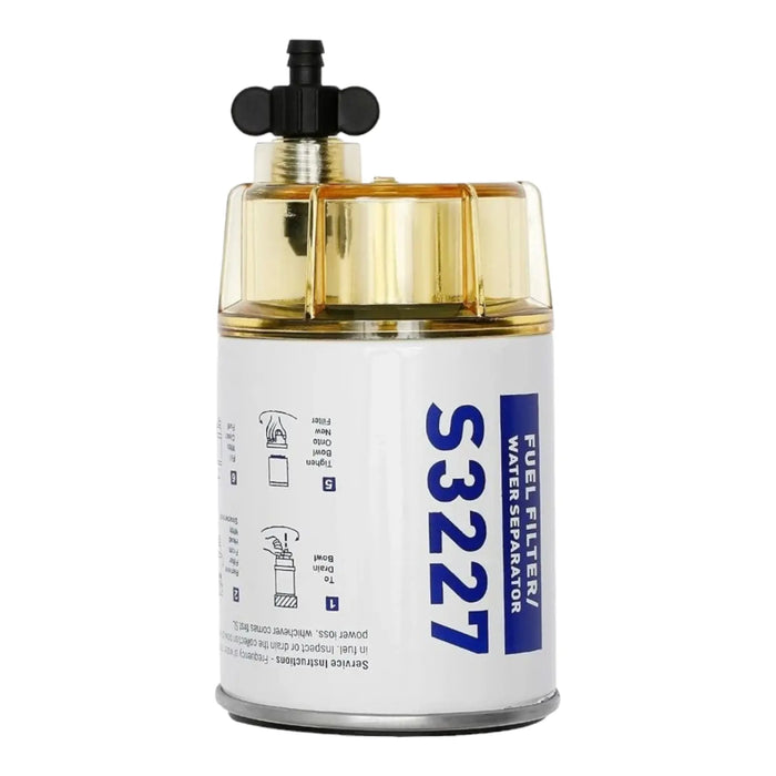DURAFORCE S3227, Fuel Filter Water Separator with Clear Bowl Assembly for Marine