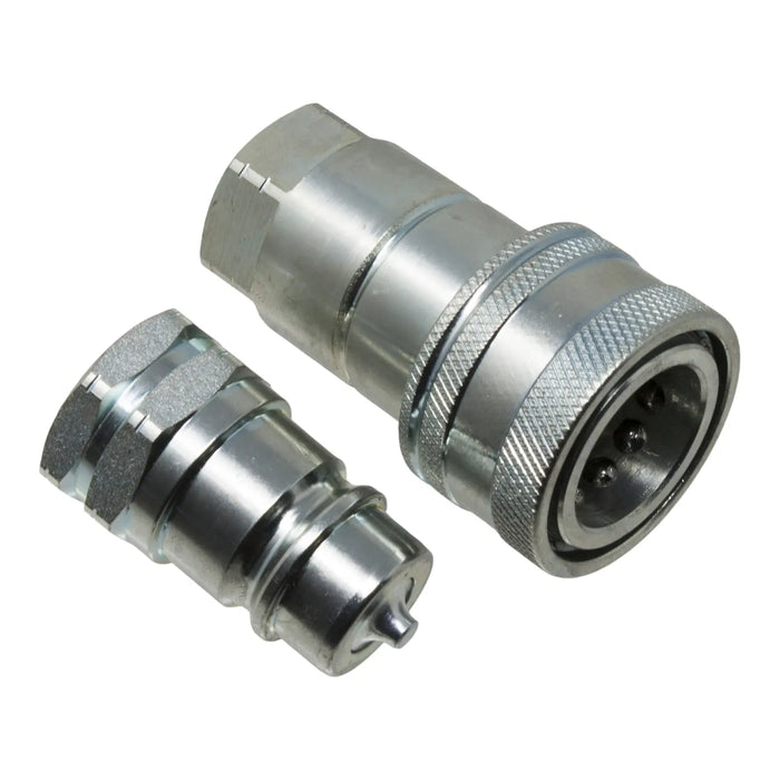 DURAFORCE 1/2" NPT Hydraulic Quick Connect Coupler Kit, Poppet Valve