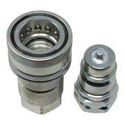 DURAFORCE 1/2" NPT Hydraulic Quick Connect Coupler Kit, Poppet Valve