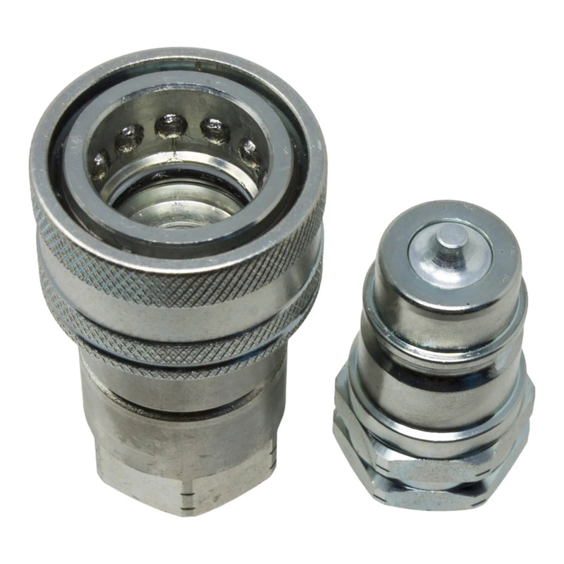DURAFORCE 1/2" NPT Hydraulic Quick Connect Coupler Kit, Poppet Valve