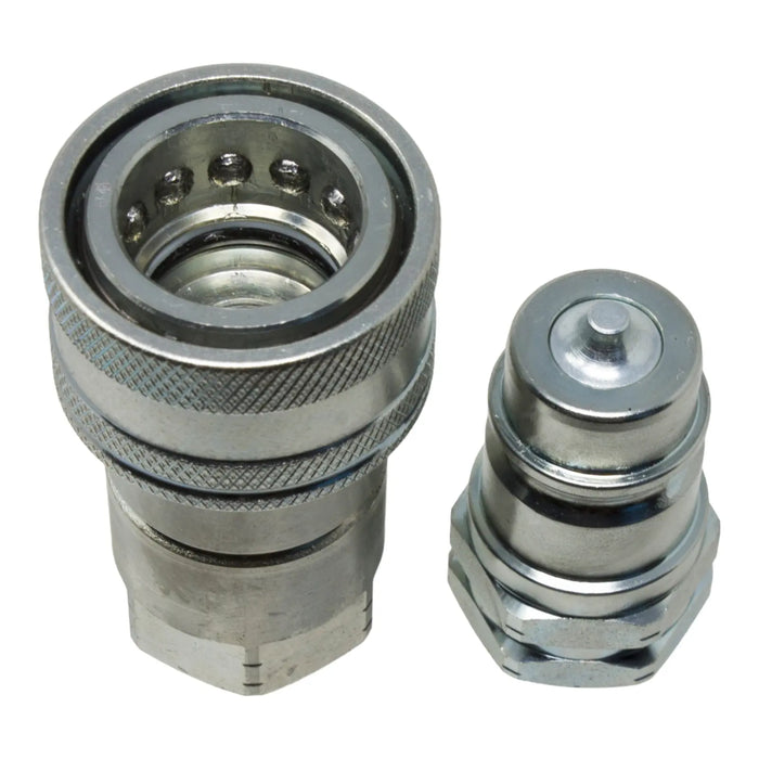 DURAFORCE 1/2" NPT Hydraulic Quick Connect Coupler Kit, Poppet Valve