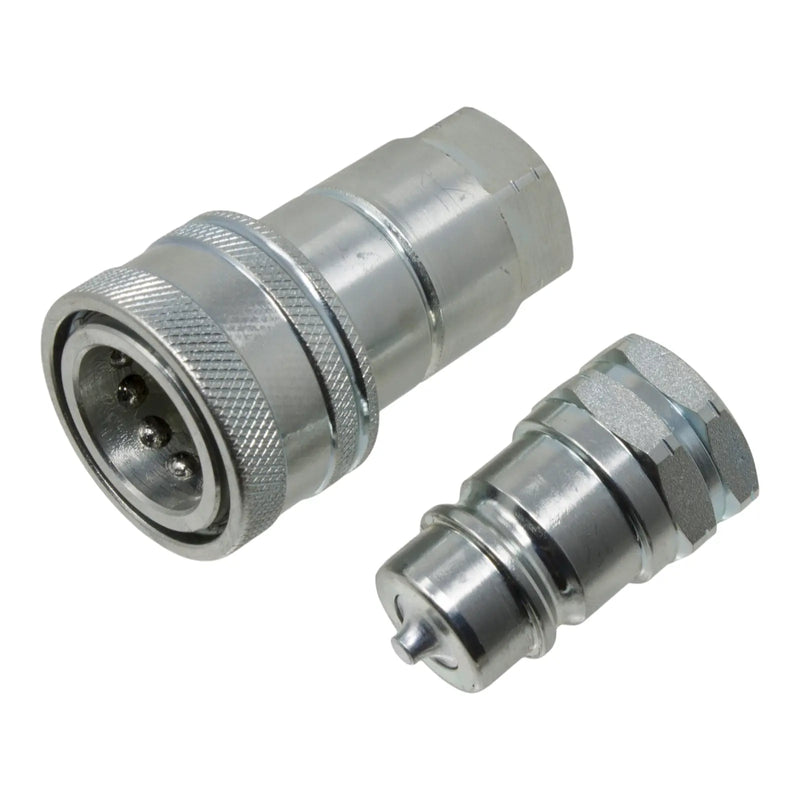DURAFORCE 1/2" NPT Hydraulic Quick Connect Coupler Kit, Poppet Valve