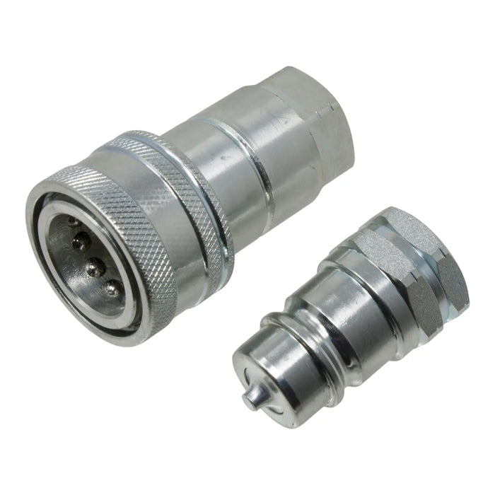 DURAFORCE 1/2" NPT Hydraulic Quick Connect Coupler Kit, Poppet Valve