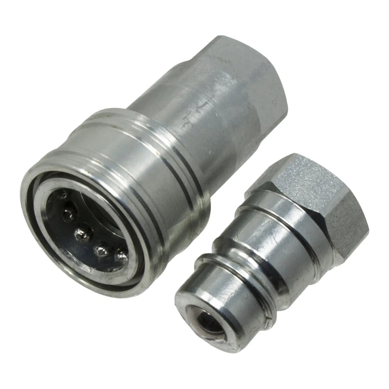 DURAFORCE 1/2" NPT Hydraulic Quick Connect Coupler Kit, Ball Valve