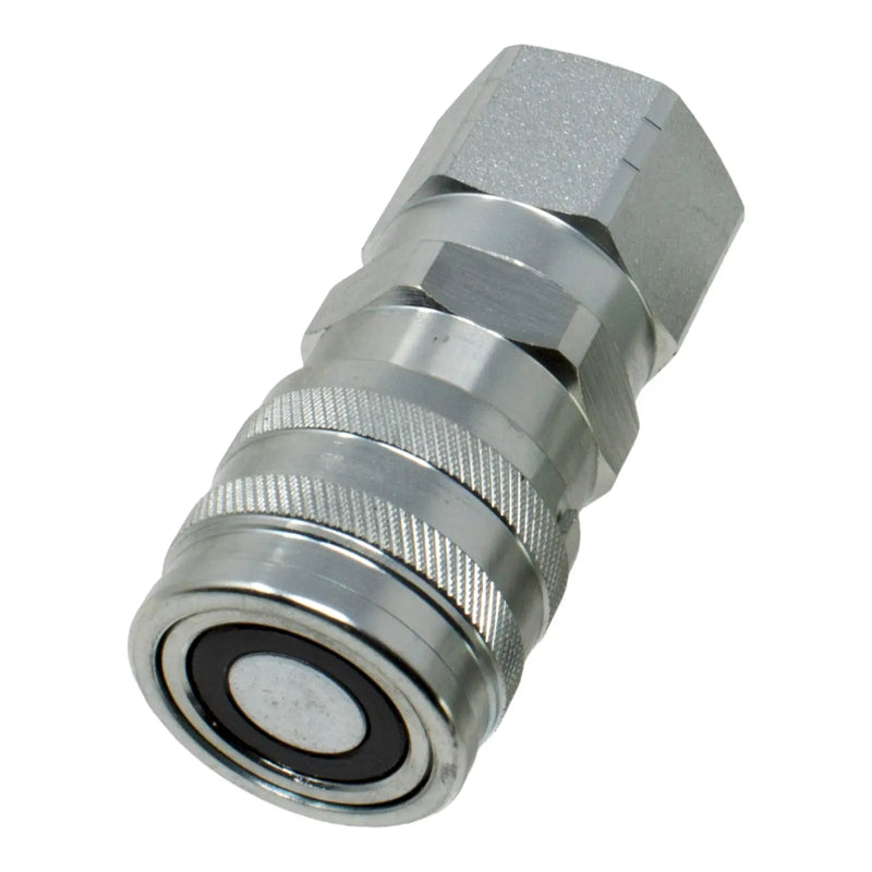 DURAFORCE 1/2" NPT ISO 16028 Flat Face Hydraulic Quick Connect Female Coupler