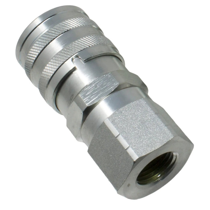 DURAFORCE 1/2" NPT ISO 16028 Flat Face Hydraulic Quick Connect Female Coupler