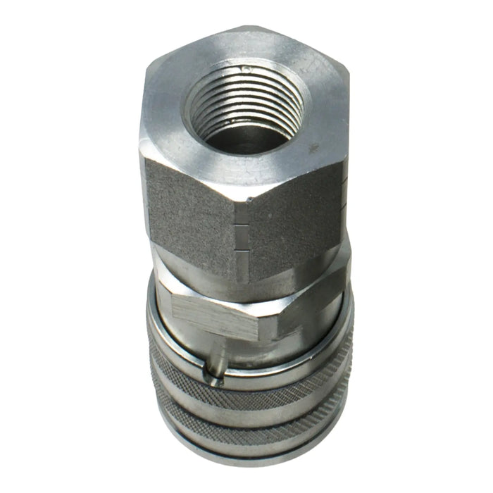 DURAFORCE 1/2" NPT ISO 16028 Flat Face Hydraulic Quick Connect Female Coupler