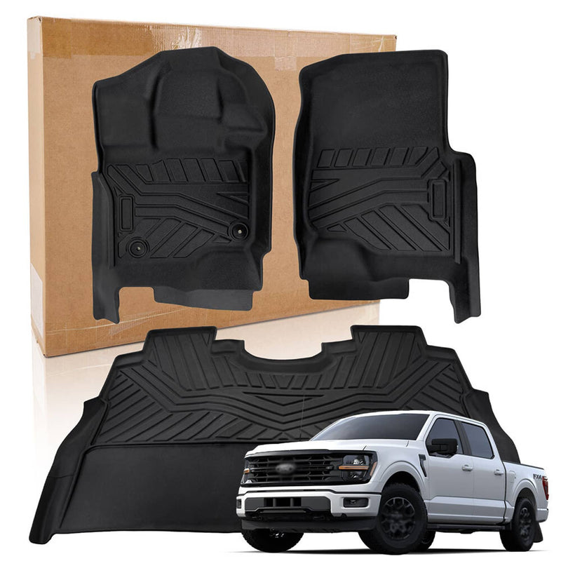 Floor Mats for Ford F-150 F150 Super Crew Cab All Weather TPE Liner 2015-2026
