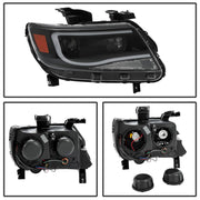 DURAFORCE Black LED DRL Dual Square Projector Headlights for Chevy Colorado 2015-2022
