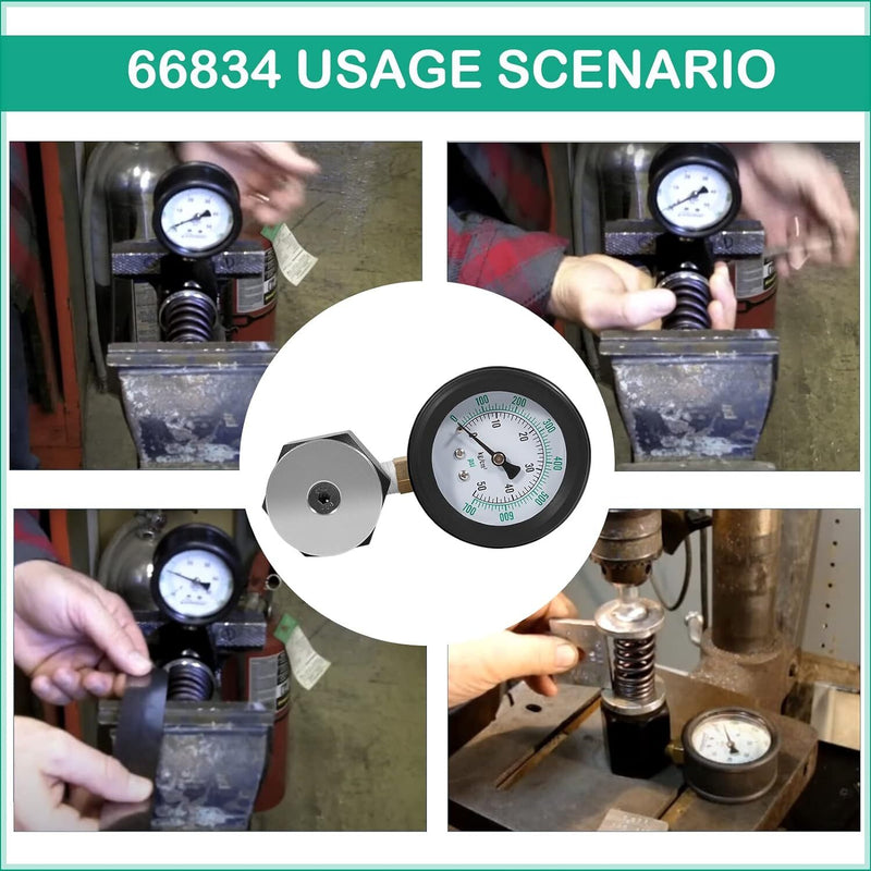 66834 Universal Mini Valve Spring Pressure Tester Gauge 0-700 PSI 0-50 KG/CM2