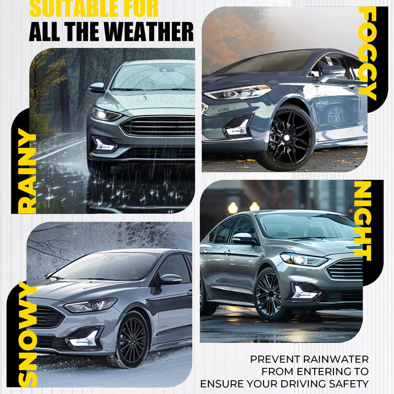 Front Bumper Fog Light Lamp Grille Covers Bezel Trim for Ford Fusion 2019-2020