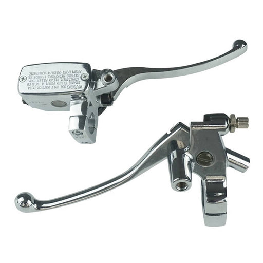 DURAFORCE 1" 25mm Left Clutch Lever Right Hydraulic Brake Master Cylinder Chrome