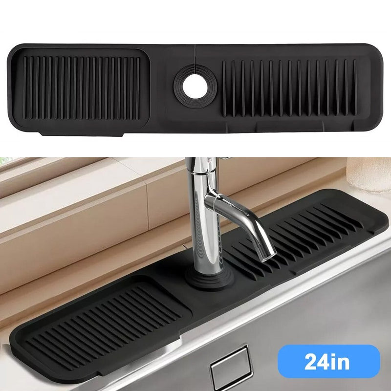 Silicone Faucet Drain Mat Drip Catcher Tray Kitchen Sink Splash Guard Slip Pad