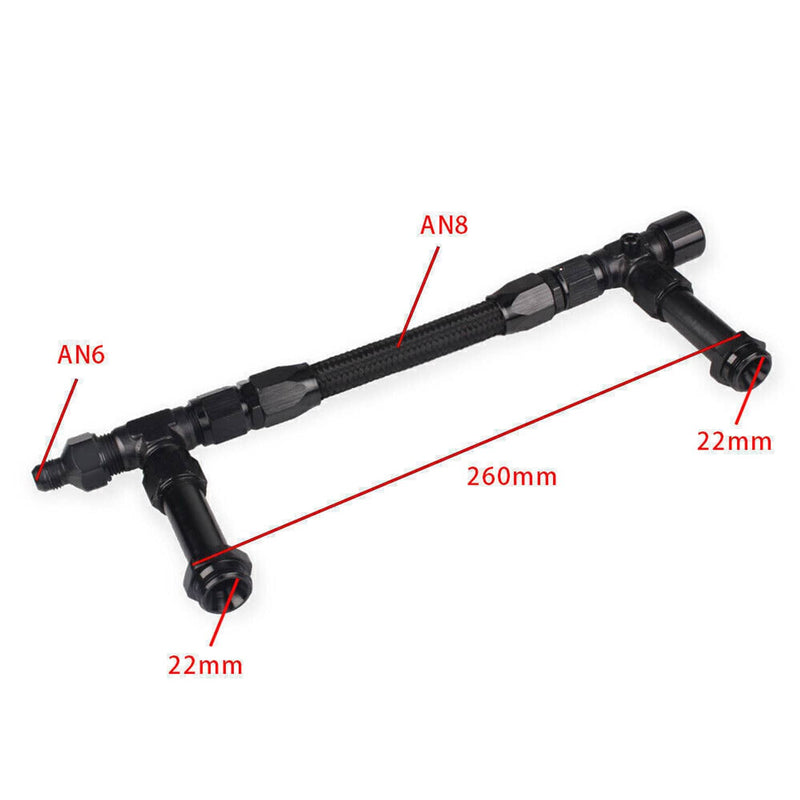 AN8 Dual Feed Carb Fuel Line Braided Kit for Holley 4150 Carburetor
