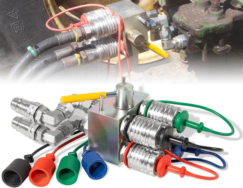 Manual Hydraulic Multiplier SCV Splitter Diverter Valve Couplers Ag Fitting