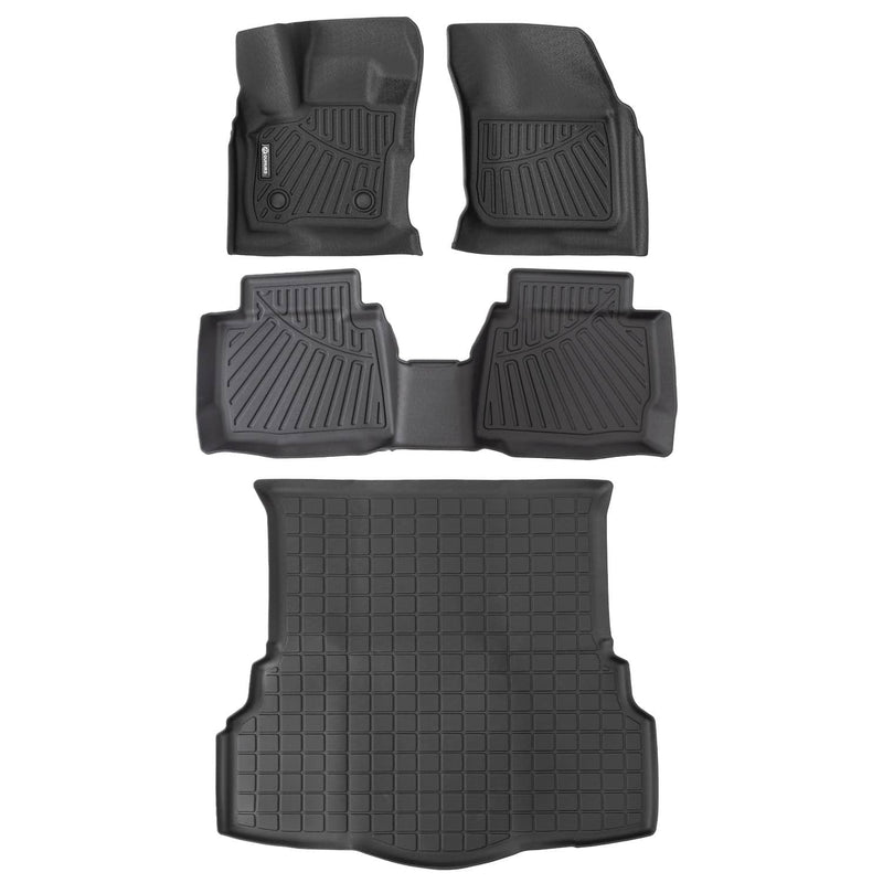 TPE Floor Mats & Cargo Liners All-Weather Black for Ford Fusion 2017-2020 4Pcs