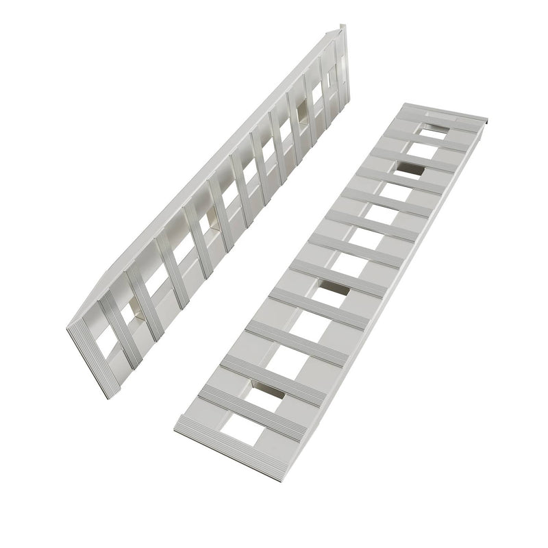 8500Lbs 72" x 15" Aluminum Hook Ramps Pair Car Trailer Truck Hook End