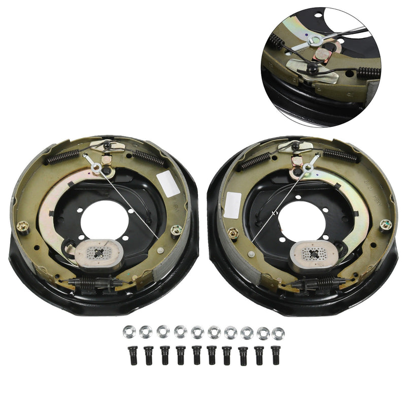 Pair Electric Trailer Brake 12" x 2" Self-Adjusting Assembly for 7000 lbs Axle