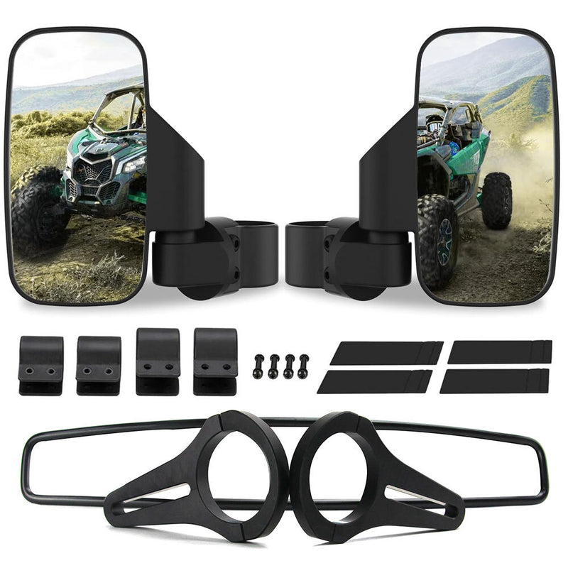 UTV Rear View Center Mirror Set with 1.75" Bar for Polaris RZR 800 900 S XP 1000