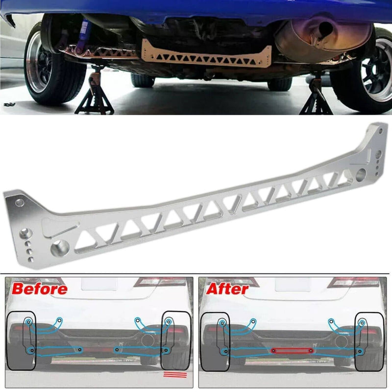 Silver Billet Rear Lower Control Arm Subframe Brace for Honda Civic EK 1996-2000