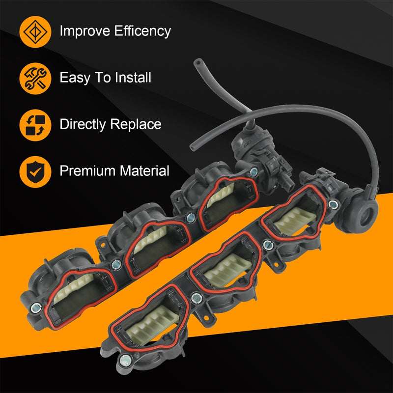 2Pcs Left & Right Intake Manifold with Seal for Audi A6 A7 A8 Quattro Q7 V6 3.0L